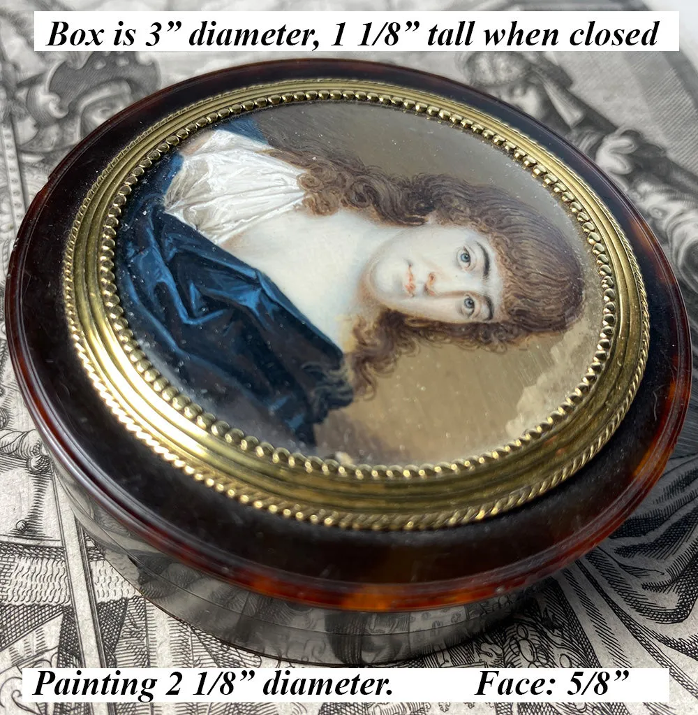 Antique 18th Century French Snuff Box, Incroyables et Merveilleuses, 18k Gold Mat, Tortoise Shell