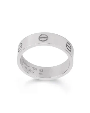 Cartier White Gold 6mm Love Ring One Size