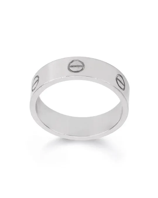 Cartier White Gold 6mm Love Ring One Size