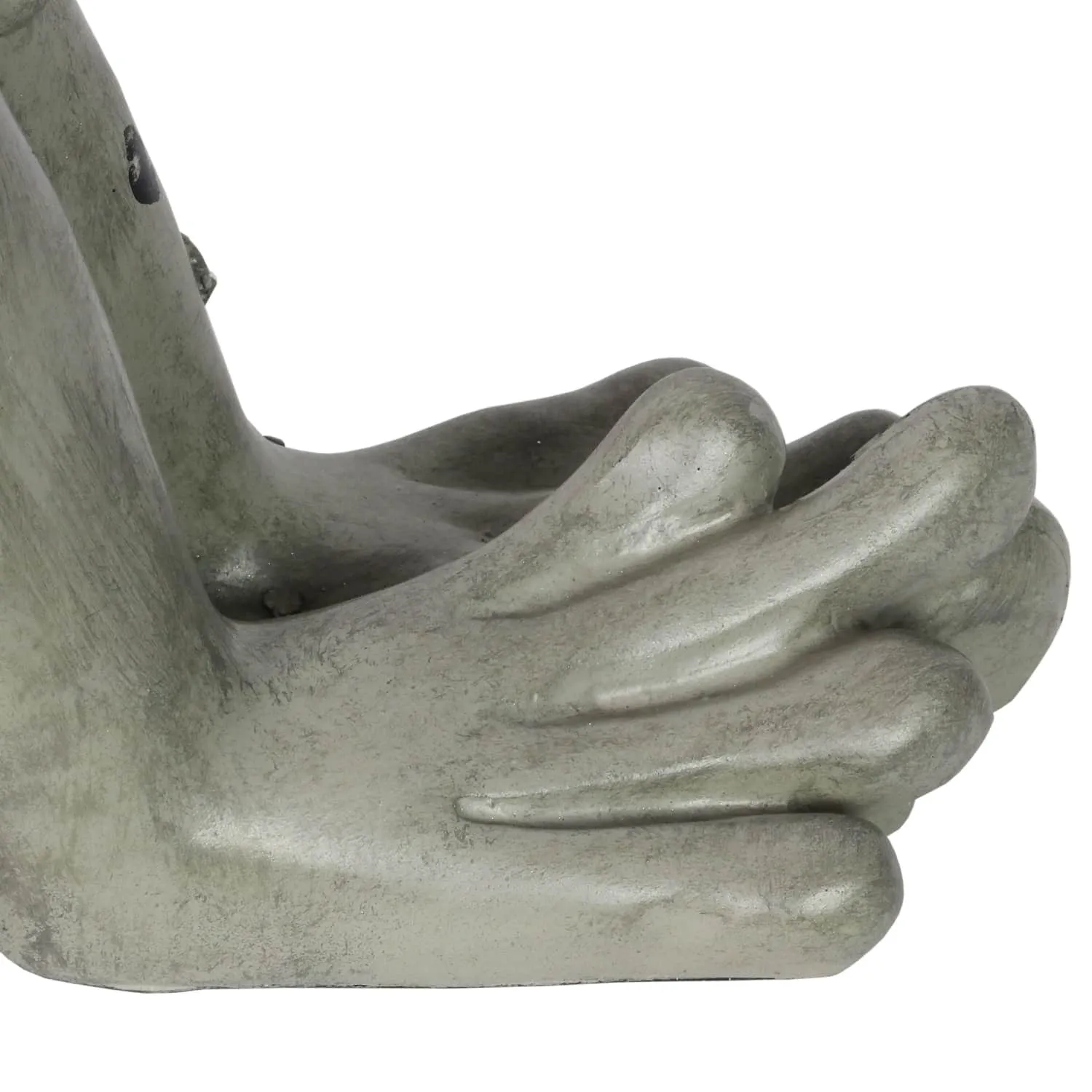 Dreamy Frog Statue with Flowers, 12 Inch