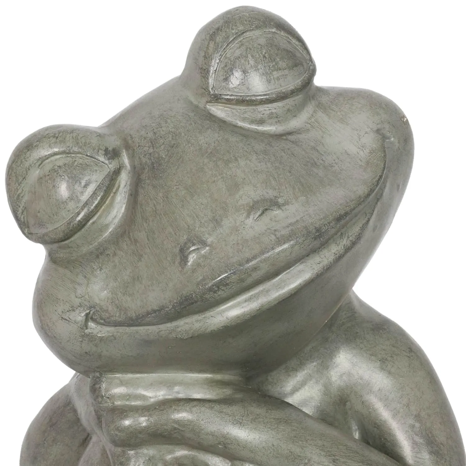 Dreamy Frog Statue with Flowers, 12 Inch