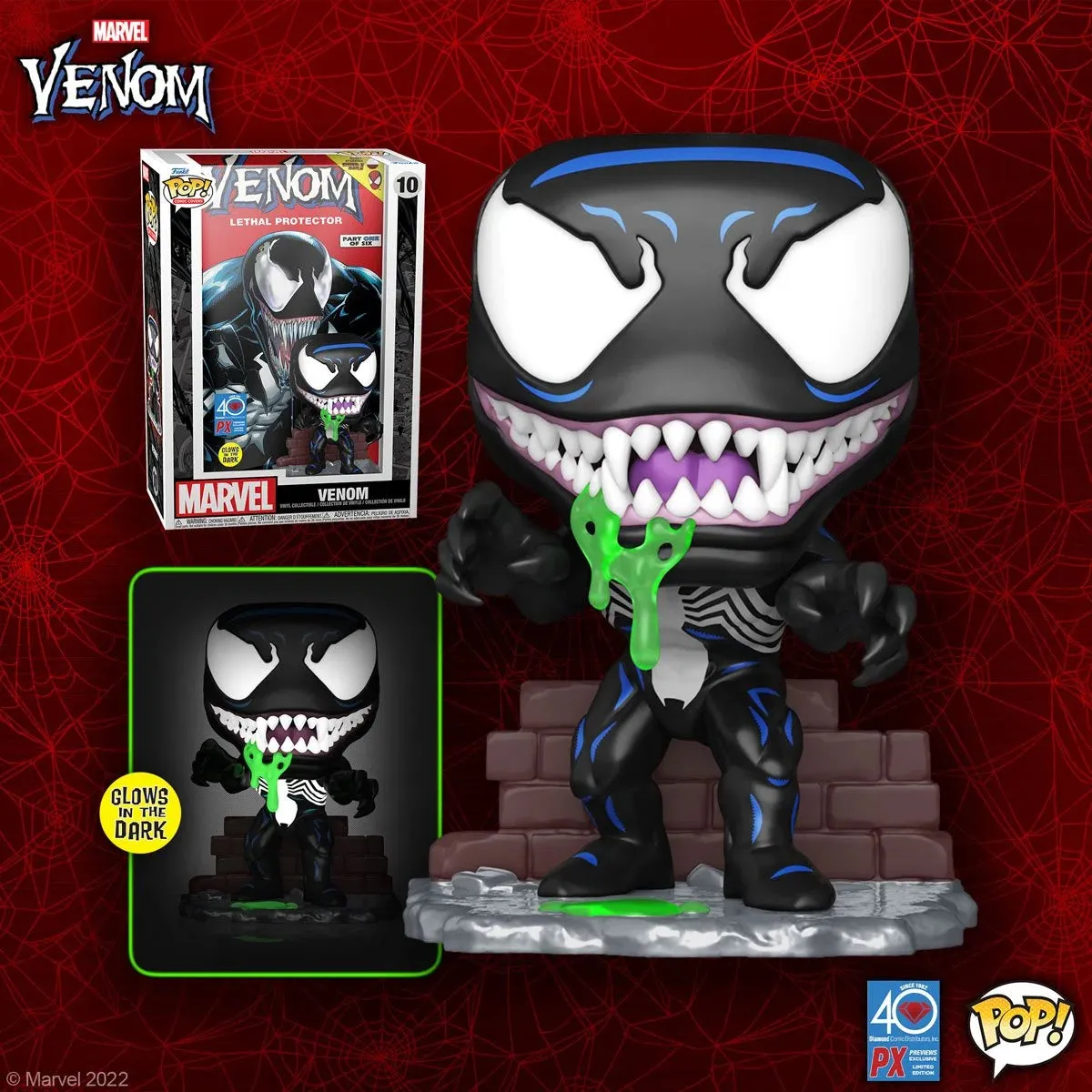 Funko Pop Comic Covers #10 Marvel Venom: Lethal Protector #1 PX Exclusive Glow-In-The-Dark (63743)
