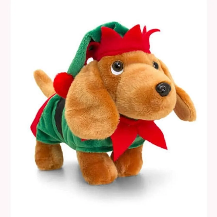 Keel Toys Douggie The Sausage Dog Toy In Christmas