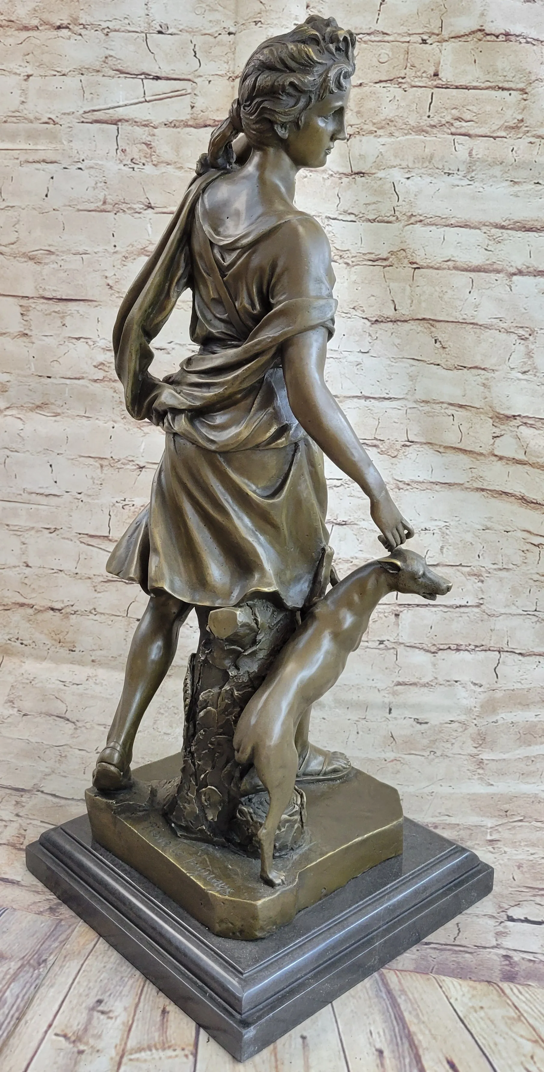 Le Faguays Goddess of Hunt Artemis Diana the Hunter Victorian Lady with Greyhound