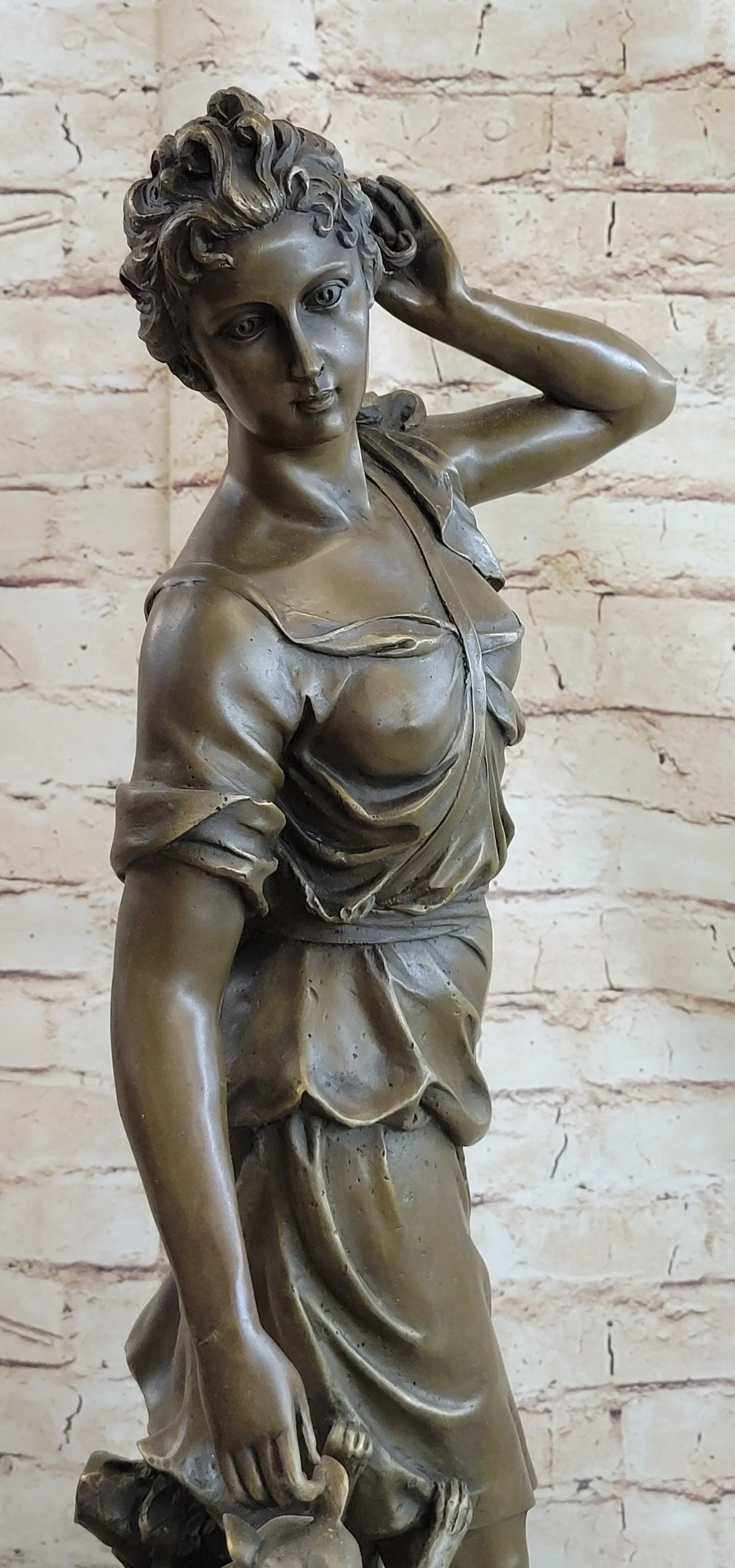 Le Faguays Goddess of Hunt Artemis Diana the Hunter Victorian Lady with Greyhound