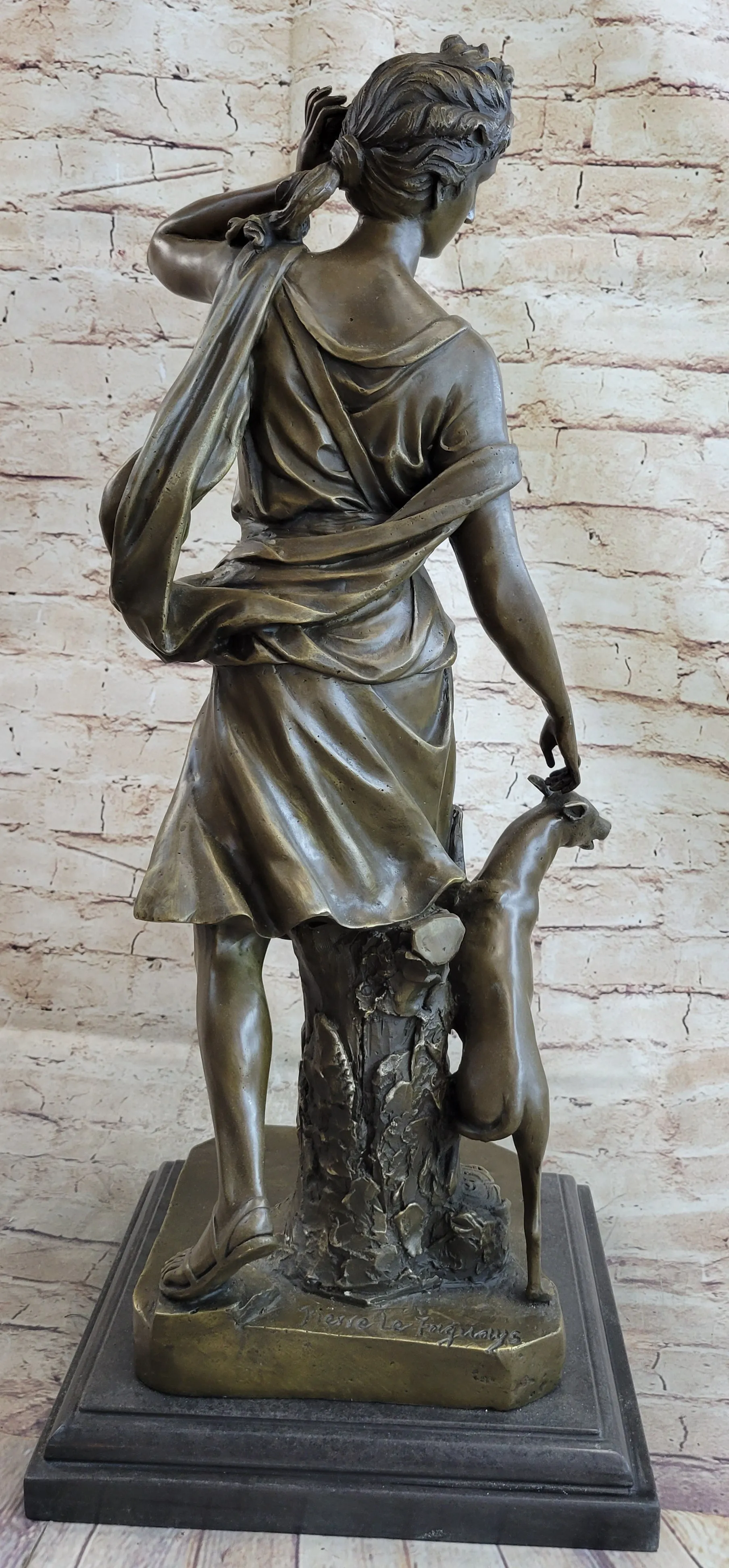 Le Faguays Goddess of Hunt Artemis Diana the Hunter Victorian Lady with Greyhound