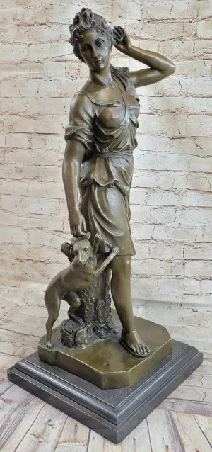Le Faguays Goddess of Hunt Artemis Diana the Hunter Victorian Lady with Greyhound