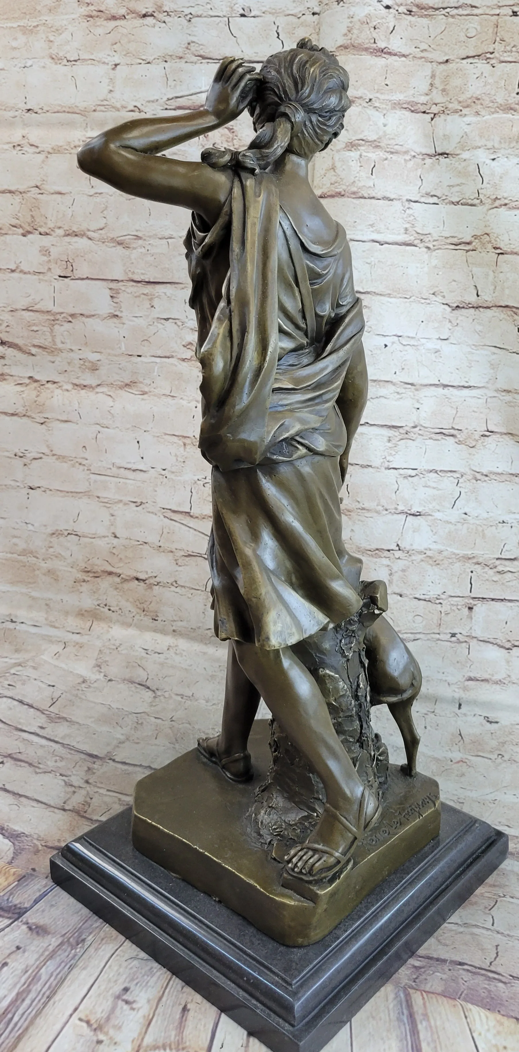 Le Faguays Goddess of Hunt Artemis Diana the Hunter Victorian Lady with Greyhound