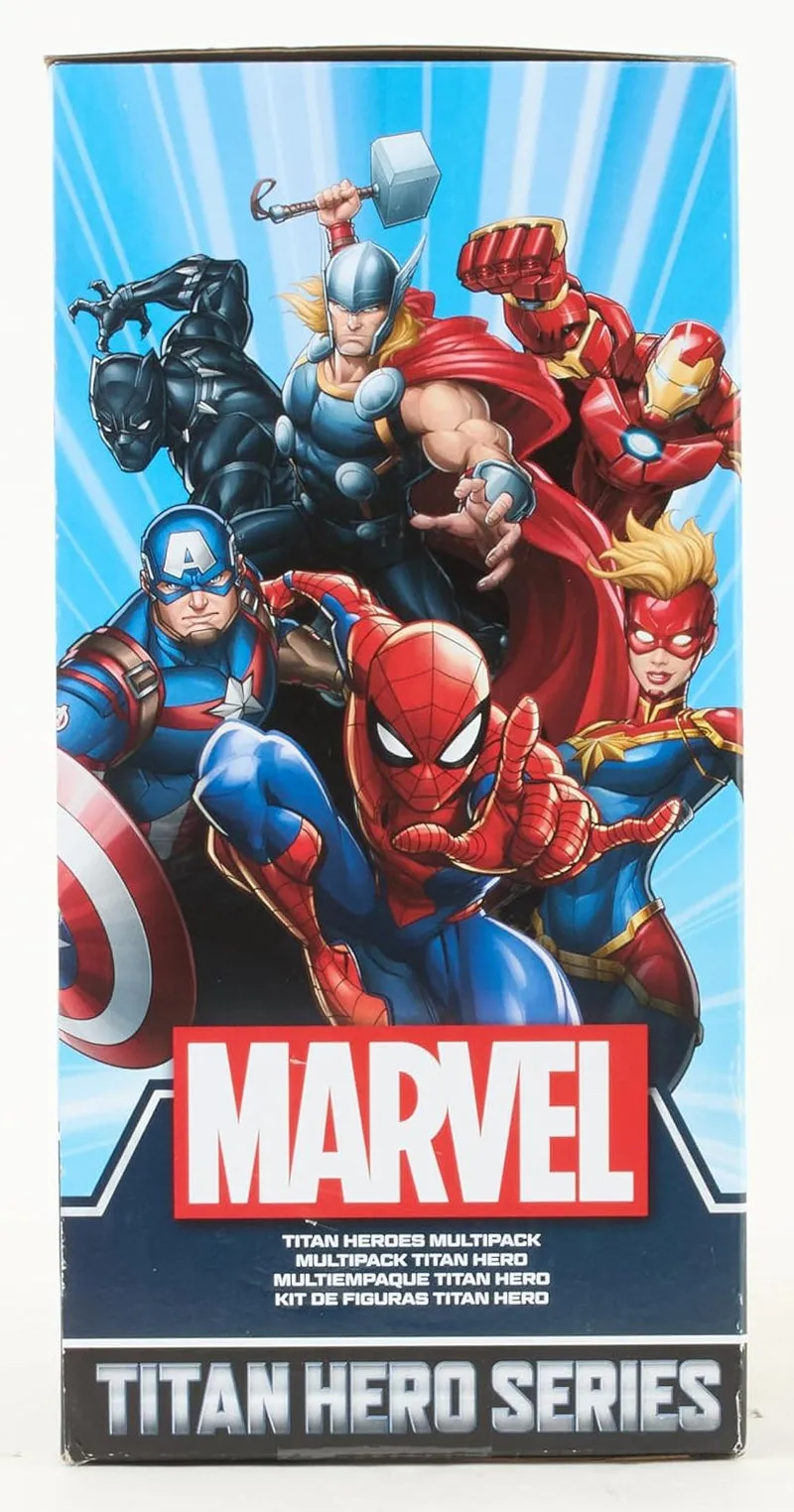 Titan Hero Series Action Figure Multipack, 6 Action Figures, 30-cm Toys, Inspired Comics, for Children Aged 4 and Up
