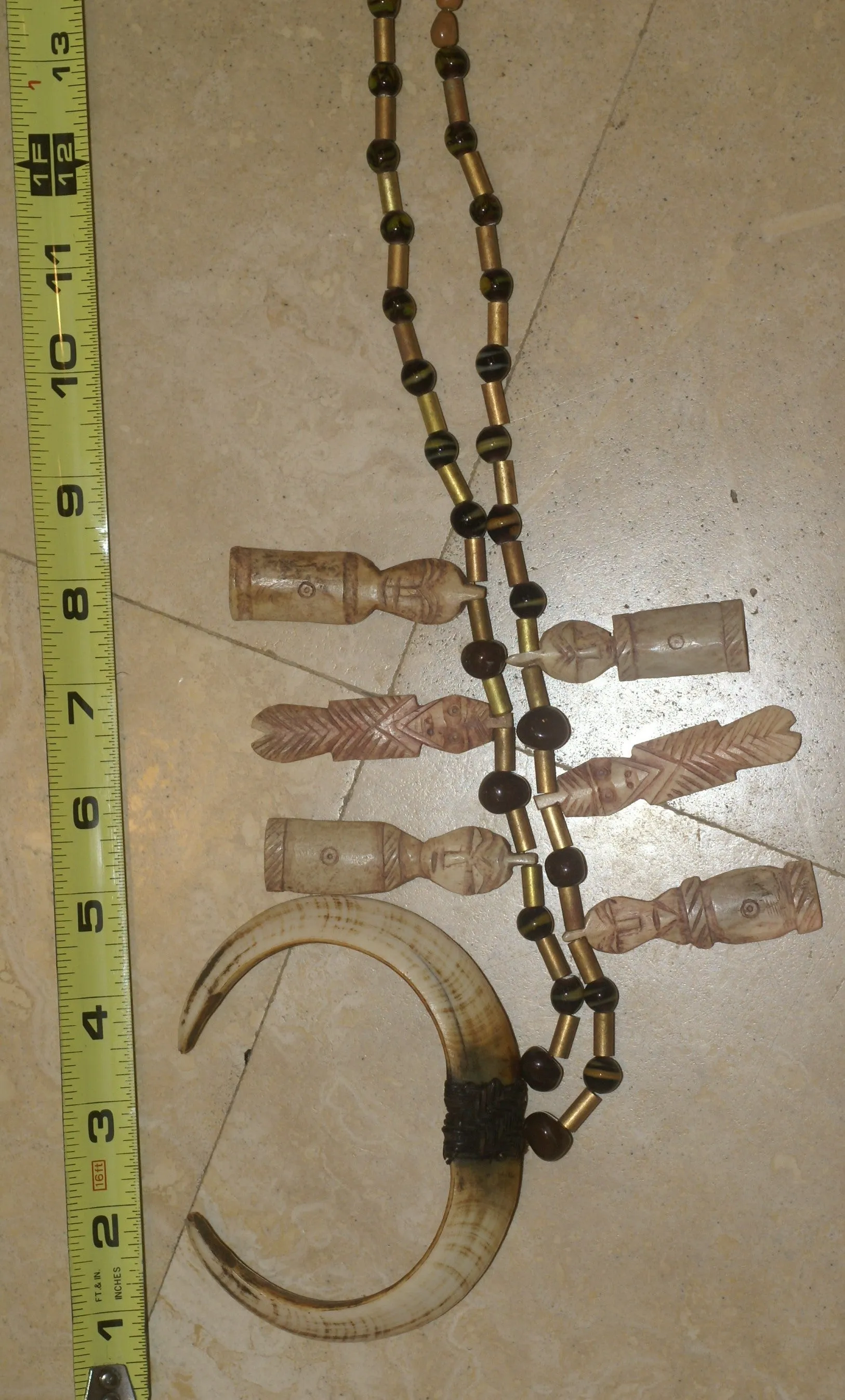 Unique “Big Man” Chief Tribal Boar Tusks & Ancestors’s Status Trophy,  Important Pectoral Ornament Worn during Initiations, also used as Currency, Bride Price, Feud Payments , collected in the late 1900’s in the Highlands Of Papua New Guinea
