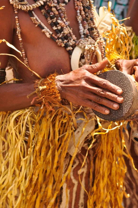 Unique “Big Man” Chief Tribal Boar Tusks & Ancestors’s Status Trophy,  Important Pectoral Ornament Worn during Initiations, also used as Currency, Bride Price, Feud Payments , collected in the late 1900’s in the Highlands Of Papua New Guinea
